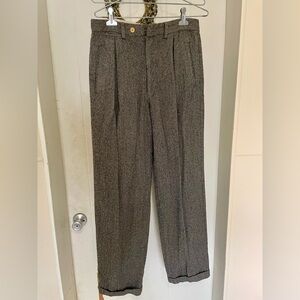 Giorgio Armani Men's Charcoal Gray Pleated Dress Pants